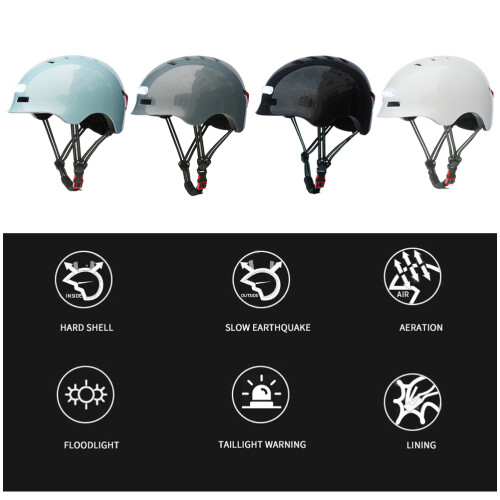 LED Bike Helmet with Light, USB Rechargeable, Adjustable, M/L 2