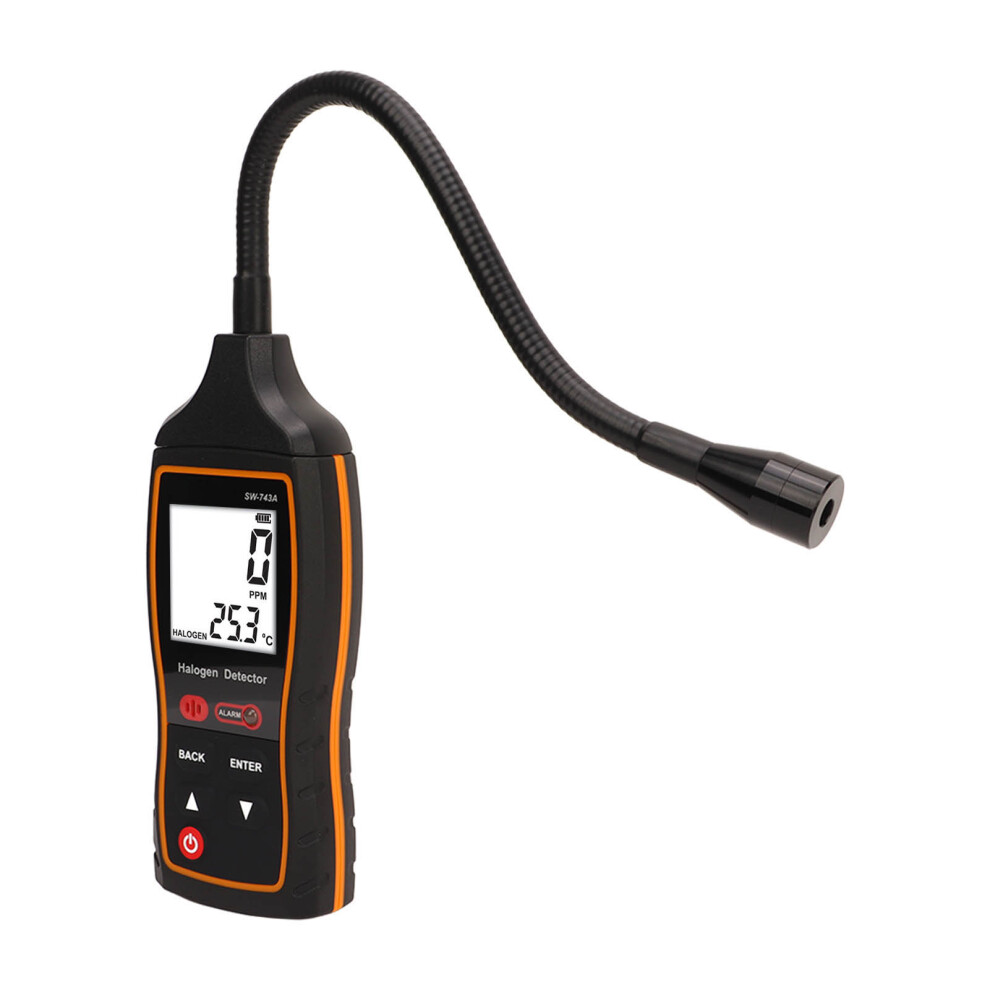 Halogen Gas Detector 0-1000Ppm Sound Light Vibration Alarm With Lcd 4261375647344