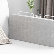 Bed Rail Guard Anti Fall - Foldable Portable Safety Rail, Height Adjustable Short Bedside Rail, Grey Padding for Twin and Full Beds