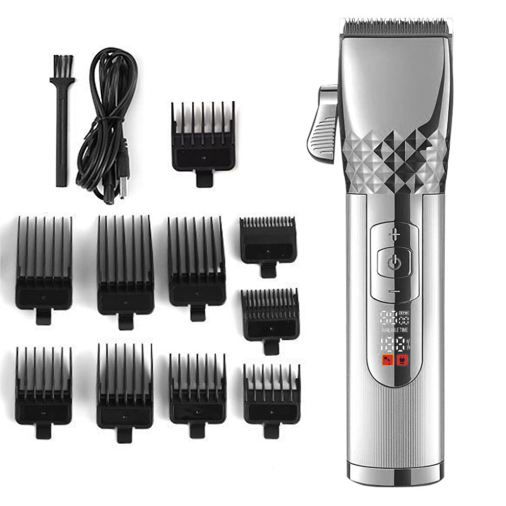 Ergonomic Hair Clippers, Rechargeable Precision Ground Blades Beard Trimmer Kit with LCD Display for Men For Halloween Parties For Nightclubs