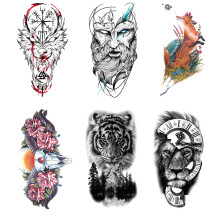 Temporäres Tattoo-Papier, realistische Tiermotive, langanhaltende Farben, hautfreundlich, einfache Anwendung für Frauen, Männer und Erwachsene, 6