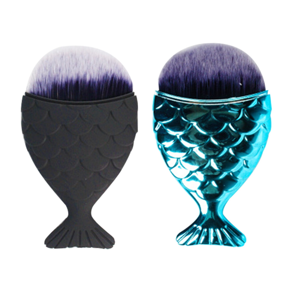 Mermaid Brushes Set, Wet And Dry Dual Use, Synthetic Fiber Materials, No-Shedding Bristles For A Perfect Makeup Experience, Small And Lightweight For