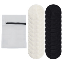 Biologische katoenen wattenschijfjes, milieuvriendelijke herbruikbare make-up remover pads van bamboestof voor op reis en thuis, wasbare
