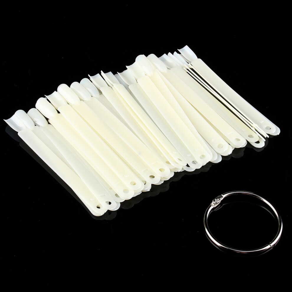 Transparent Fan-shaped Nail Art Swatches Sticks, False Nail Sticks with Hoop for Smooth Surface Clarity, Easy To Organize System for Nail Practice, P