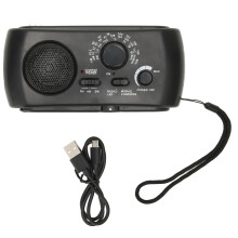 Radio de survie portable, rechargeable par énergie solaire et manivelle, avec batterie externe de 2000 mAh pour le camping, la randonnée et les