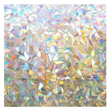 Dekorative Sichtschutzfolie, 3D-Laserdesignte PET-Fensteraufkleber, statisch haftend, ohne Klebstoff für Regenbogeneffekt, halbtransparente