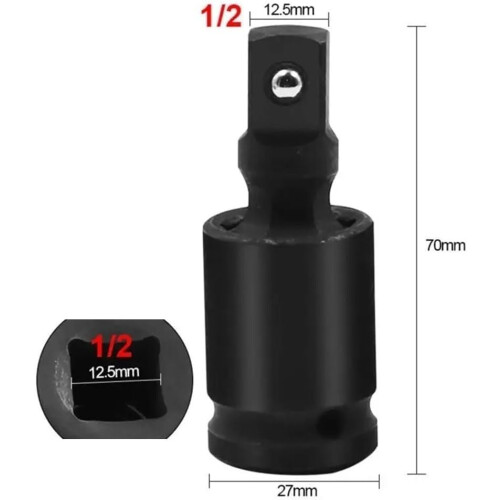 Couplings Interface Movable Socket Black WaterResistant Universal Joint Industrial 70mm 1