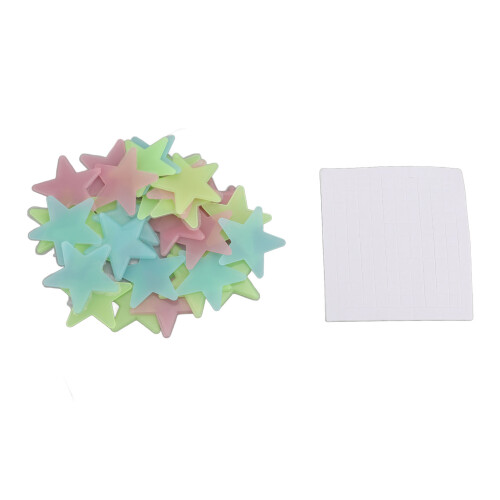 1000 pezzi di stelle adesive fosforescenti da 3 cm 2