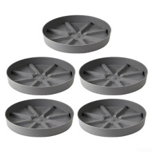 Flower Pot Trays 5Pack For Gardening With Drainage Design Gray Plastic Compatible With Most Pots