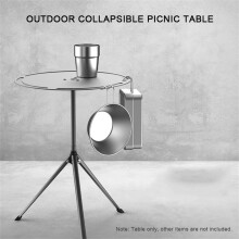 Tavolo da picnic in alluminio nero 40x30 cm High-cap