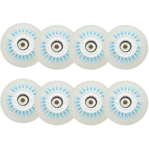 Inline Skates Replacement Wheels 60mm Blue LightUp Wheels Bearings 8 Pack Compatible With Inline Skates