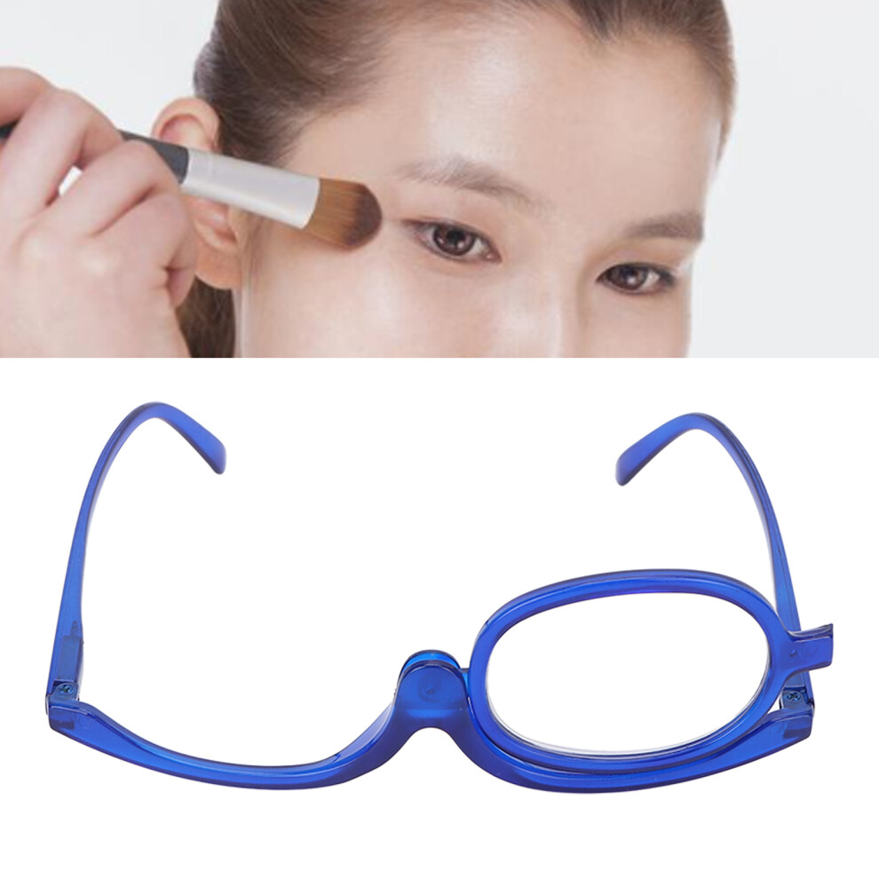 Blue Magnifying Makeup Glasses (+3.50) Portable Flip-Down Cosmetic Glasses