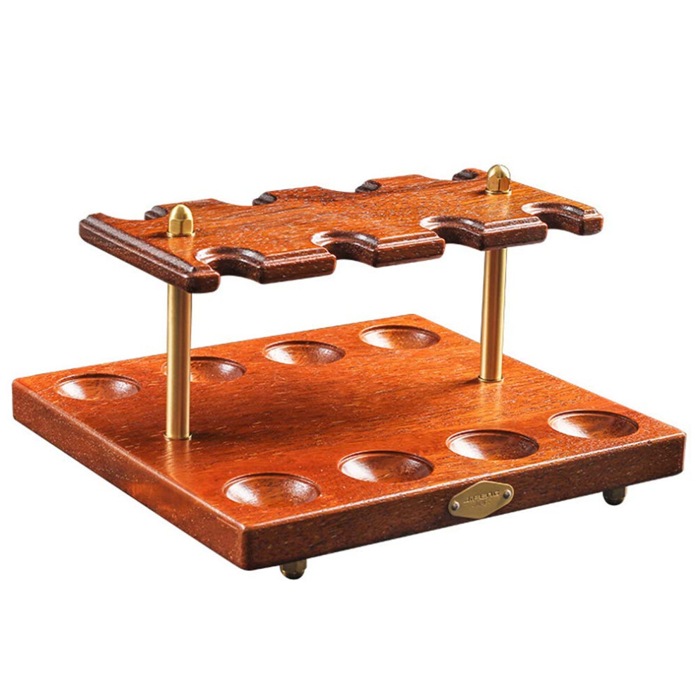 Pipe Rack, Wooden Stand for 8 Smoking Pipes, Handcrafted Tobacco Accessories