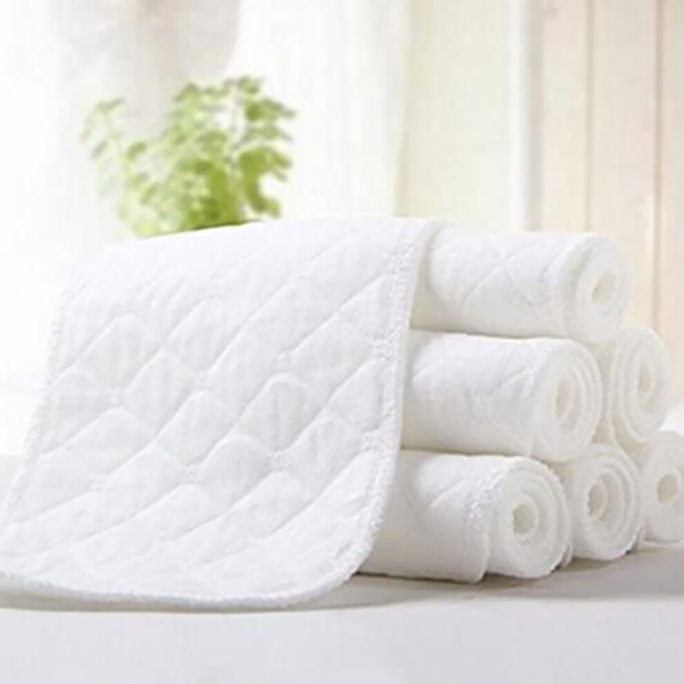 10Pcs Baby Nappies Burp Cloths Muslin Wash Cloths 32X12cm White