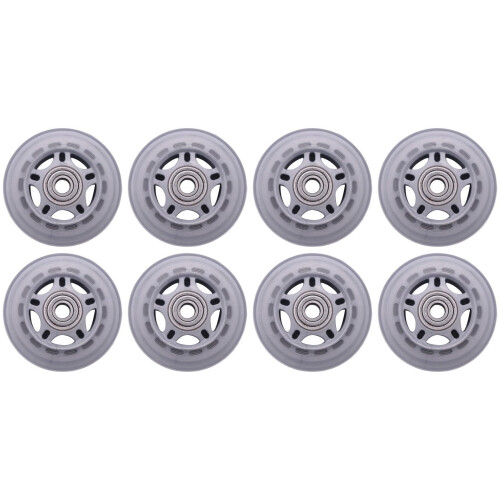 Inline Skate Wheel 8 Pack 608ZZ Bearing Clear Gray Compatible With Inline Skates