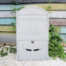 Mailbox Outdoor Rust Resistant Cast Aluminium Mailbox Lockable Post Boxes Vintage Mailbox Practical Decoration (K)