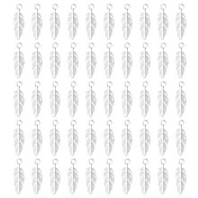Set van 50 accessoires met verenbedelhangers voor-Helder zilver