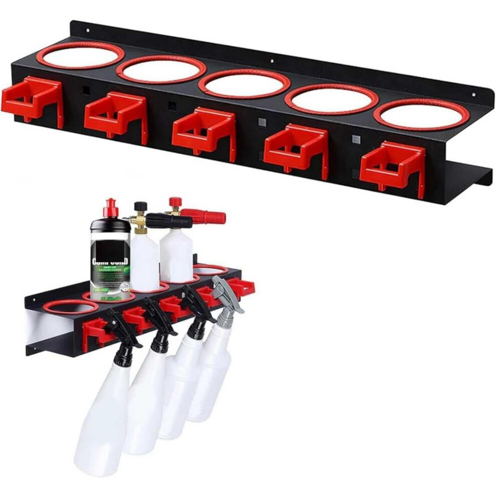 Spray Can Holder Wall Mount Organizer, 5Hole Heavy Duty Steel Rack With Hooks For Garage Workshop 9382693244208