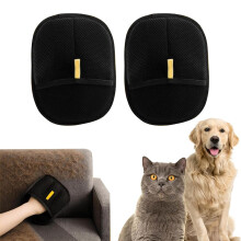 Cat Gloves Grooming Felt Magnetic Brush, Antistatic Pet Hair Removal, Breathable Washable, Pack of 2, For Cats and Dogs