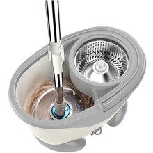 Spin Mop with Bucket and Wringer, 360 Rotating Microfiber Floor Cleaner for Home and Kitchen