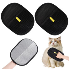 Pack of 2 DoubleSided Pet Hair Remover Glove with AntiStatic Grooming for Clothes Carpets Sofas