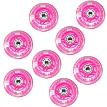Wheels For Roller Skates 8 Pcs LED Light Up 64mm Pink Inline Skate Wheels For Women Outdoor