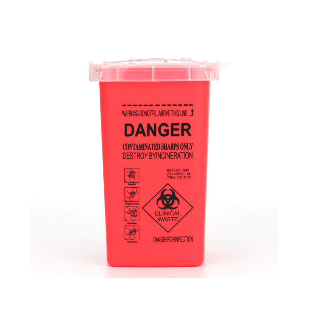 Professional & Personal Sharps Disposal Container, Needle Recycling Bucket: Compact for Travel, Durable and Safe Disposal of Needles, Tattoo Enthusia