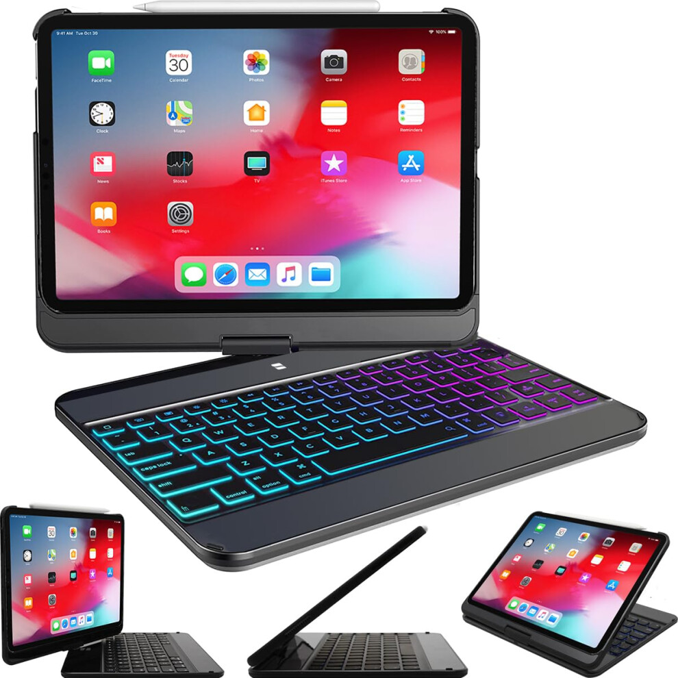 Keyboard Case With Backlit Bluetooth For Ipad Pro 12.9 6Th 5Th 4Th Gen, Black 9382693246158