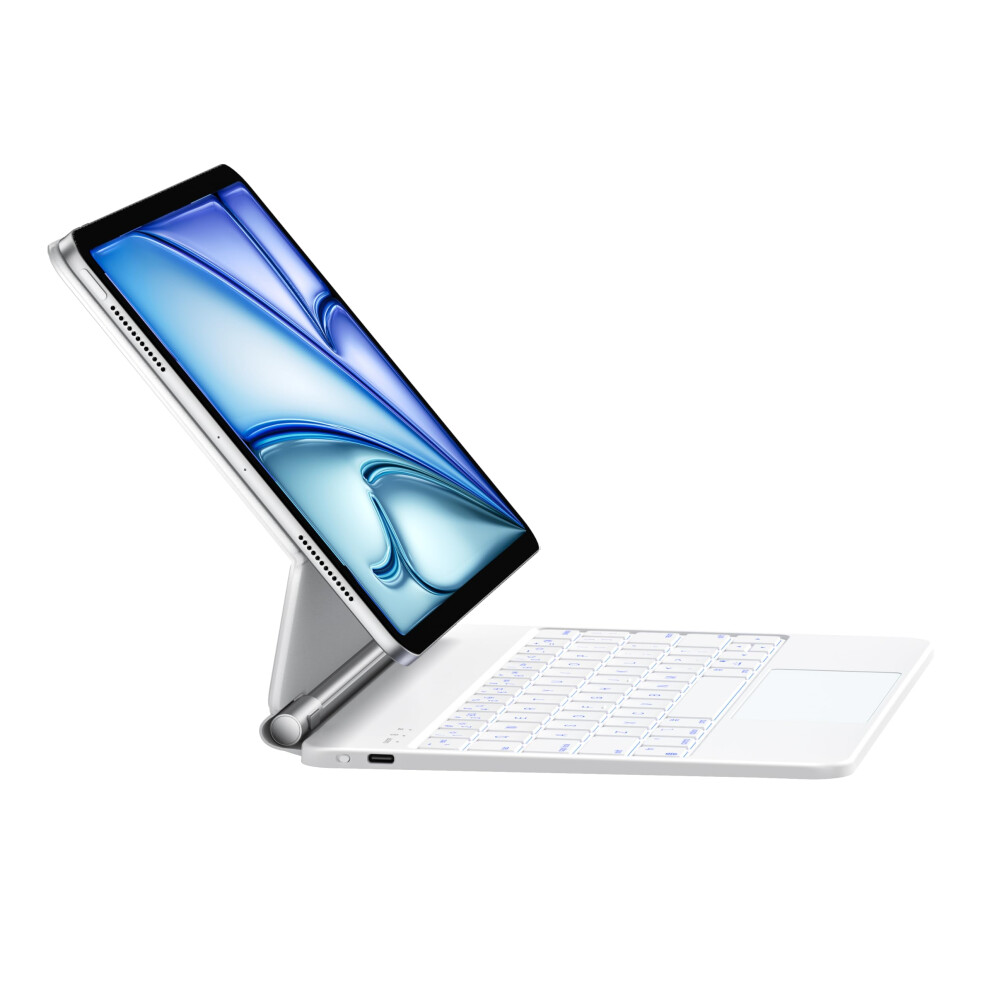 Keyboard Case For Ipad Air/Pro 11 Inch With Trackpad, Magnetic Floating Stand, 7Color Backlight, White 9382693246592