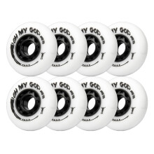 92A Inline Skate Wheels 72mm 80mm Roller Blade Wheel Replacement Indoor Outdoor White 8 Pack