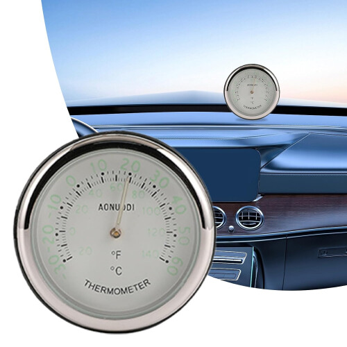 Car Dashboard Clock with Temperature and Humidity Meter, Luminous Display, Adhesive Mount 1