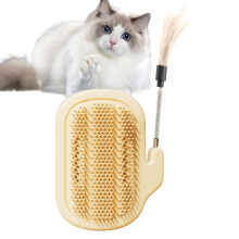 Cat Scratching Corner Board with Catnip, Massage Brush for Cats and Dogs