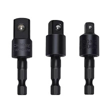3PCS CRV Steel Wobble Socket Adapters 1/4 Inch Hex Shank 360 Degree Adjustable Power Extension Tool For Electric Drills