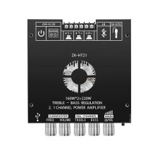 ZK-HT21 2.1 Channel TDA7498E 160WX2+220W  Digital Power Amplifier Module High and Low Tone Subwoofer