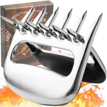 (Edelstahl) Fleischkrallen Stainless Steel Meat Claws for Pulled Pork, Durable Grill Forks Shredding & Carving Meat, Kitchen Tool Gift Idea