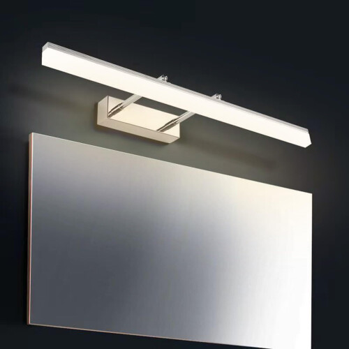 LED Mirror Lamp Wall Light Adjustable 180 Rotation Waterproof for Vanity (SilverNeutral Light, 60cm)