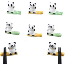 Vastsea 8-Piece Panda Ceramic Chopstick Rest Holder, Cute Panda Shape Chopstick Stand for Kitchen and Table Decoration