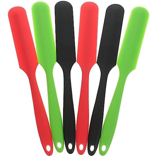 (Wie Gezeigt, 24.5*2.8*1cm) HEMOTON 6-Piece Silicone Spatula Set Kitchen Baking Scraper Cake Icing Tools Random Color