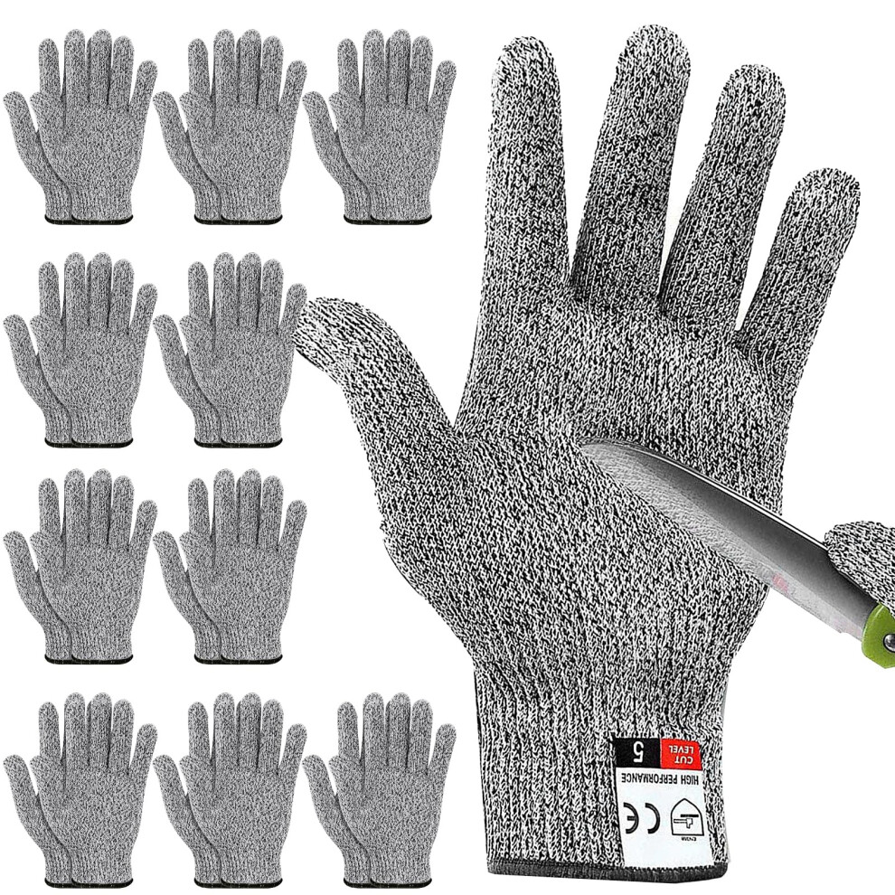 Cut Resistant Gloves Level 5 Protection, Large Food Grade Safety Work Gloves For Kitchen, Meat Cutting, And Carving (Gray, L) 9382693253279