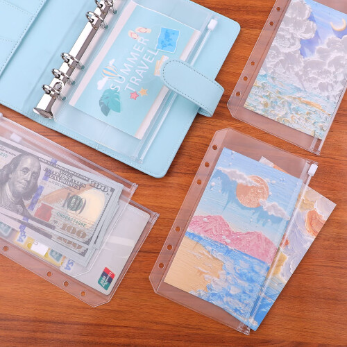 Kunststoffhüllen für A6-Ordner mit 6 Ringen 12er-Pack Transparent 2