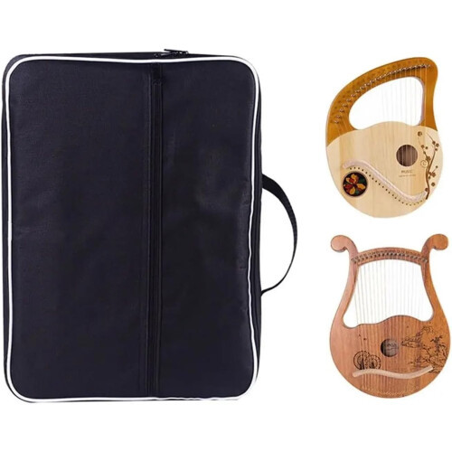 Waterproof Lyre Harp Bag with Protective Padding and Accessory Pocket for 10/16/19 String Models 2