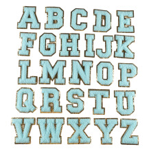 26 stuks geborduurde applique letter opnaai-patches voor-Blauw