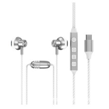 K20 K Song Ljudkort Hörlurar In-Ear Ear Return Justerbar Live Headset 20-20KHZ TYPE-C 1.2m HD Brusreducering Vit