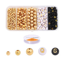Sieradenkralen met gat Letterkralen DIY Ronde Spacer-Stijl 1