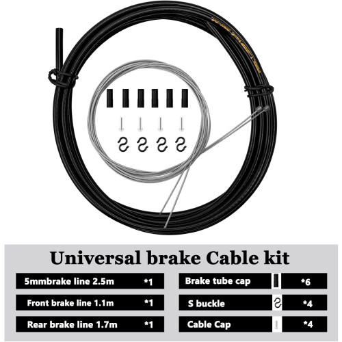 Universal Bicycle Brake and Shift Cable Set with End Caps for MTB 1
