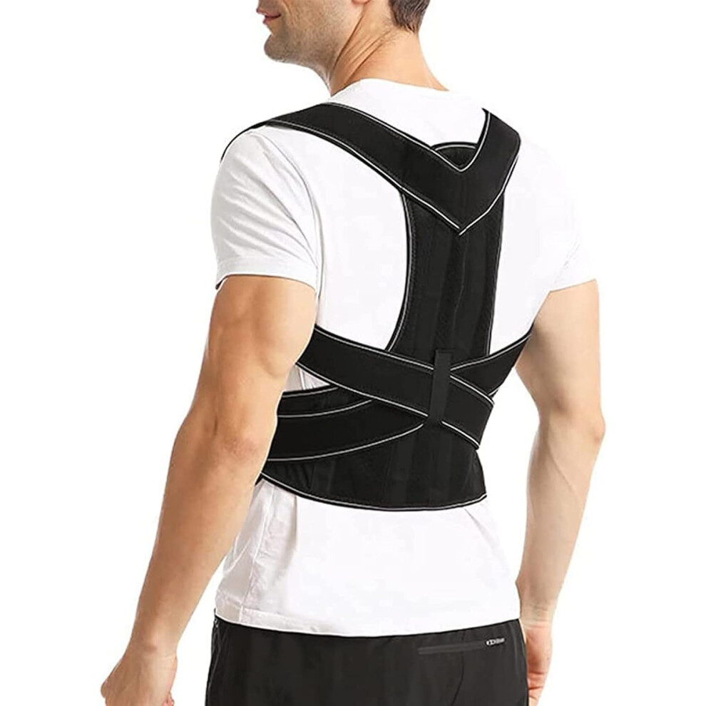 Back Brace Posture Corrector For Women And Men XL Black Belt And Back Straightener