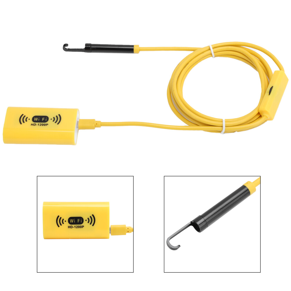 8Mm Hd Waterproof Wifi Endoscope For Ios/Android, 2M, Yellow 4931379306478
