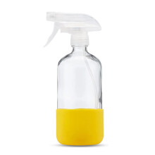 Flacone spray in vetro senza piombo, piano di lavoro antiscivolo per un utilizzo stabile, flacone in silicone trasparente e spesso da 500 ml per