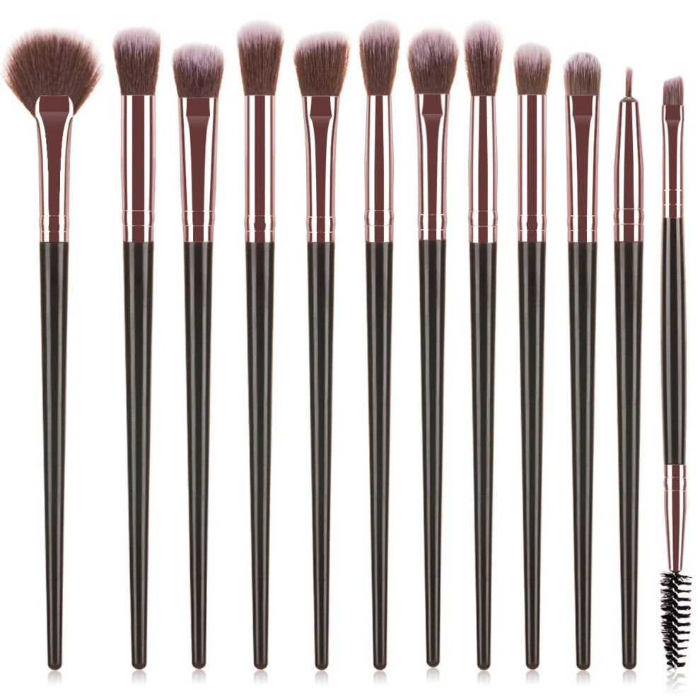 Gold Synthetic Hairs Makeup Brushes, Rose Accents Add Glamour To Your Routine, 12-Piece Set Offers Versatility And Precision For Halloween Parties