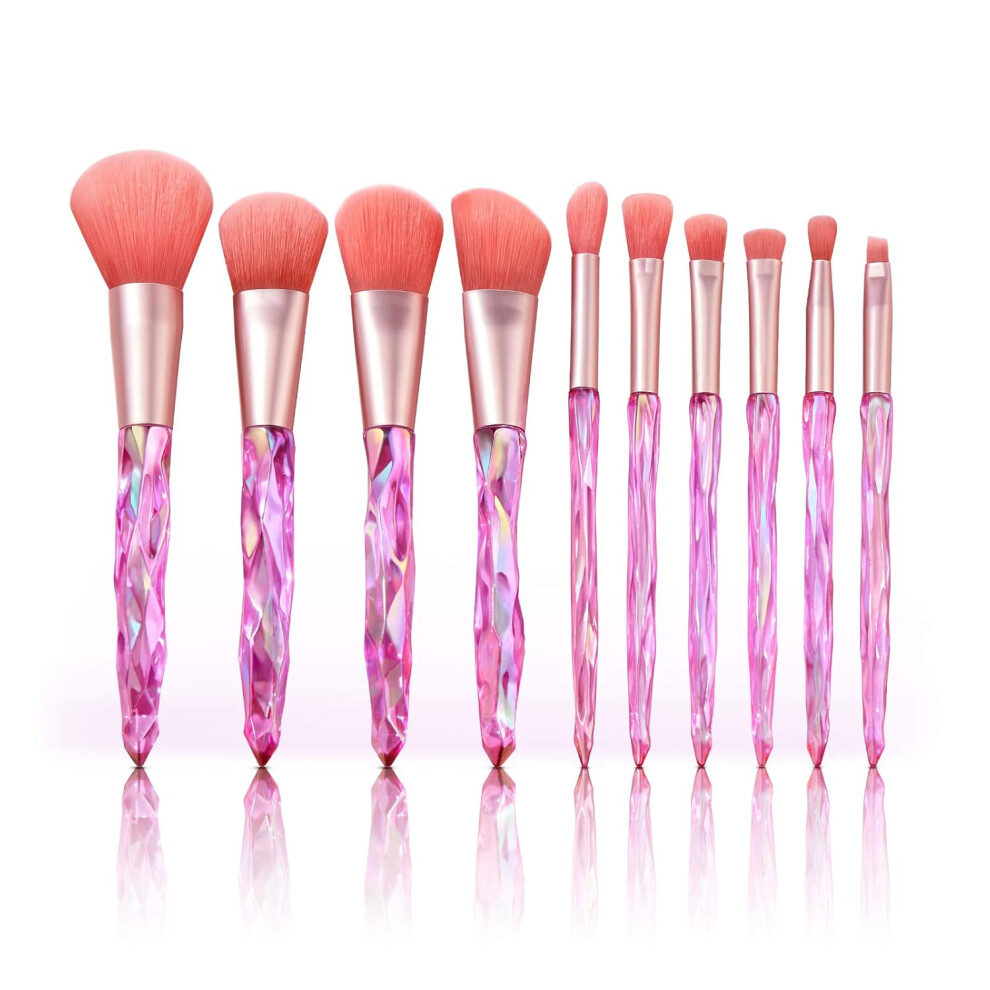 Professional Makeup Brushes With Transparent Handle, Glamorous Sparkle Makeup Brushes Set For A Flawless Finish, Ultra-soft Bristles And Strong